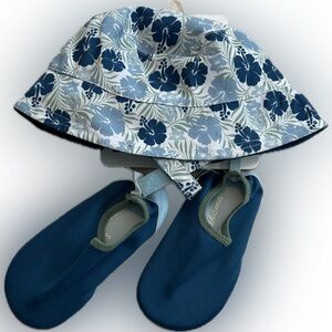Tommy Bahama Toddler Bucket Hat (OS) and Water Shoes L- 7/8 Toddler NWT